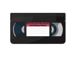 video cassette with the title "Most Searched ’90s Movies: International Edition"