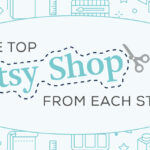 Blue and white graphic that says "The Top Etsy Shop From Each State"