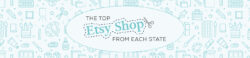 Blue and white graphic that says "The Top Etsy Shop From Each State"